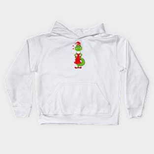 Grinch Cartoon Full of Christmas Cheer Kids Hoodie